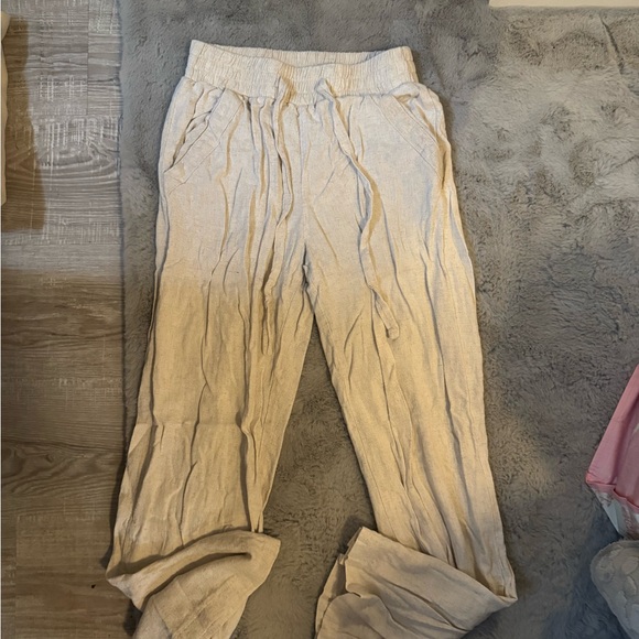 Sienna Sky Textured Cream Pants - Picture 1 of 2